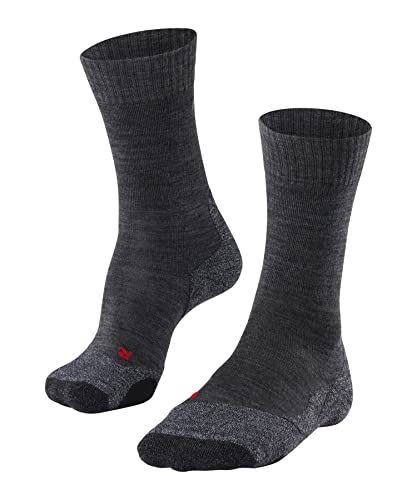 FALKE Damen Wandersocken TK2 Explore W So Wolle Funktionsmaterial antiblasen dick 1 Paar, Grau Asphalt Melange 3180, 37-38 von FALKE