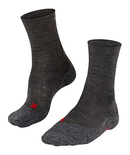 FALKE Damen Wandersocken TK2 Explore Sensitive W SO Wolle antiblasen dick 1 Paar, Grau (Asphalt Melange 3180), 37-38 von FALKE