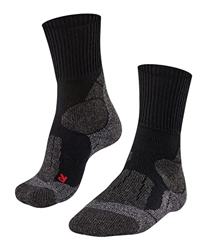 FALKE Damen Wandersocken TK1 Adventure W SO Wolle antiblasen dick 1 Paar, Schwarz (Black-Mix 3010), 35-36 von FALKE