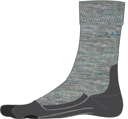 FALKE Damen Wandersocken TK2 Explore Melange W SO Wolle antiblasen dick 1 Paar, Blau (Smoke Blue 6333), 37-38 von FALKE