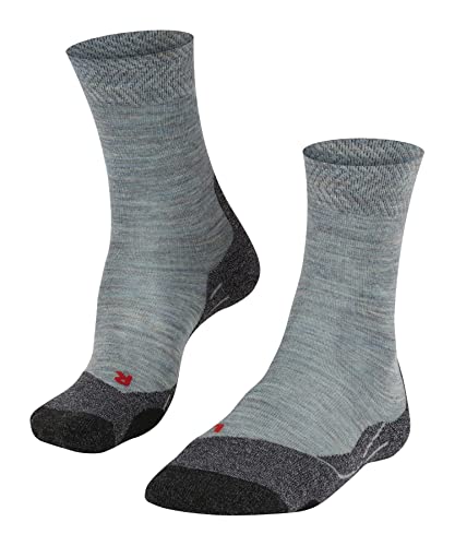 FALKE Damen Wandersocken TK2 Explore Melange W SO Wolle antiblasen dick 1 Paar, Blau (Smoke Blue 6333), 35-36 von FALKE