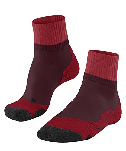 FALKE Damen Wandersocken TK2 Explore Short W SSO Merinowolle antiblasen dick 1 Paar, Rot (Merlot 8117), 37-38 von FALKE