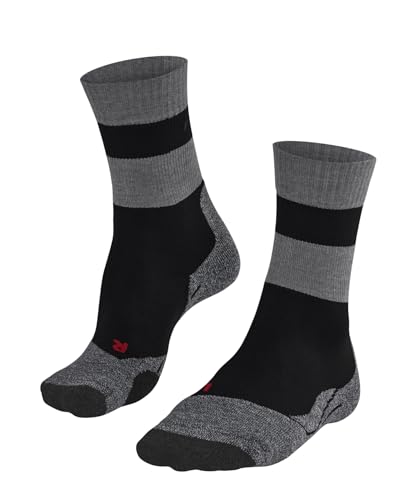 FALKE Damen Wandersocken TK2 Explore W So Wolle Funktionsmaterial antiblasen dick 1 Paar, Schwarz Black-Mix 3010 Stripe, 37-38 von FALKE