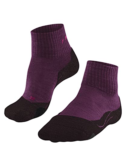 FALKE Damen Wandersocken TK2 Explore Wool Short W SO Wolle antiblasen dick 1 Paar, Rot (Burgundy 8593), 35-36 von FALKE