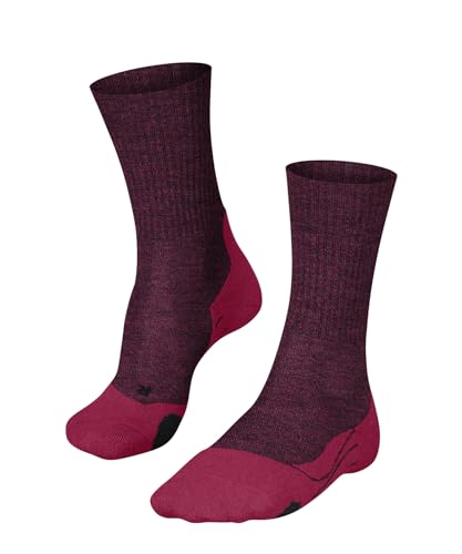 FALKE Damen Wandersocken TK2 Explore Wool W SO Wolle Funktionsmaterial antiblasen dick 1 Paar, Rosa (Azalea 8566), 37-38 von FALKE