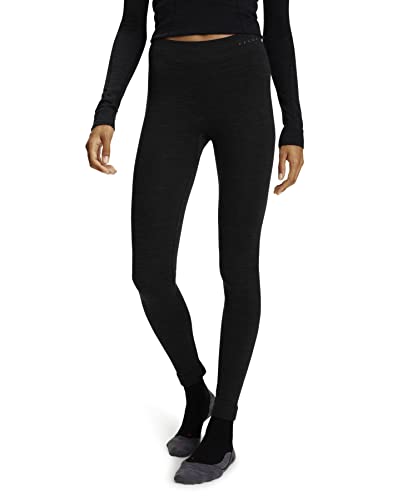 FALKE Damen Baselayer-Hose Wool-Tech Long W TI Wolle schnelltrocknend 1 Stück, Schwarz (Black 3000), S von FALKE