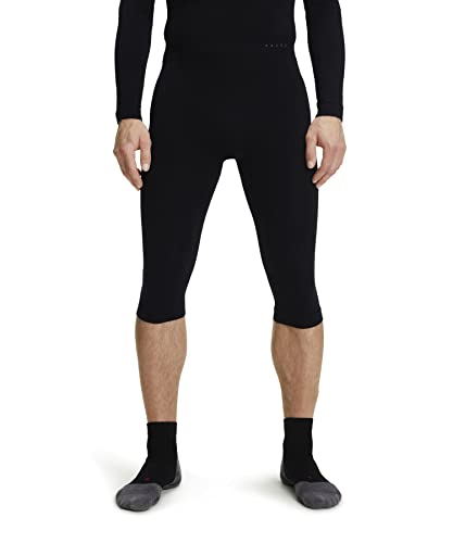 FALKE Herren Baselayer-Hose Warm 3/4 M TI Funktionsmaterial schnelltrocknend 1 Stück, Schwarz (Black 3000), XXL von FALKE