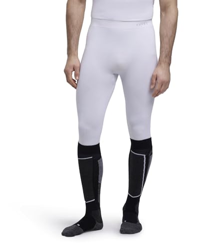 FALKE Herren Baselayer-Hose Warm 3/4 M Ti Funktionsmaterial schnelltrocknend 1 Stück, Weiß White 2860, S von FALKE