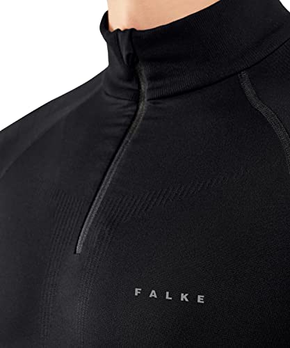 FALKE Herren Baselayer-Shirt Maximum Warm High Zip Neck M L/S SH Funktionsmaterial Schnelltrocknend 1 Stück, Schwarz (Black 3000), L von FALKE
