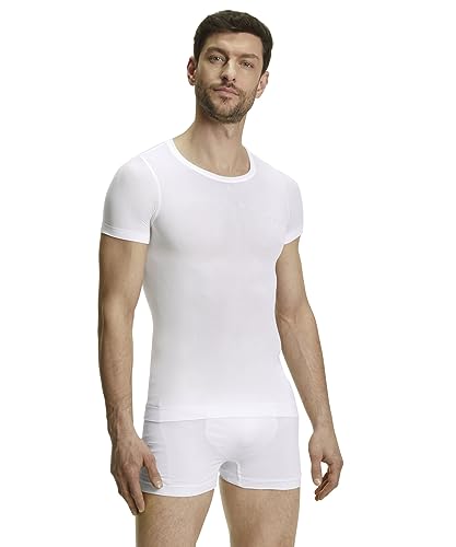 FALKE Herren Baselayer-Shirt Ultralight Cool Round Neck M S/S SH Funktionsmaterial Schnelltrocknend 1 Stück, Weiß (White 2860), L von FALKE