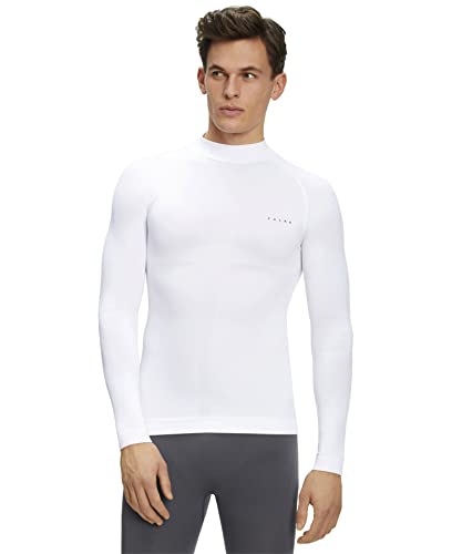 FALKE Herren Baselayer-Shirt Warm High Neck M L/S SH Funktionsgarn schnelltrocknend 1 Stück, Weiß (White 2860), S von FALKE