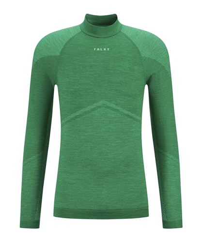 FALKE Herren Baselayer-Shirt Wool-Tech Round Neck M L/S SH Wolle Funktionsmaterial schnelltrocknend 1 Stück, Grün (Grassgreen 7014) - Trend, XL von FALKE