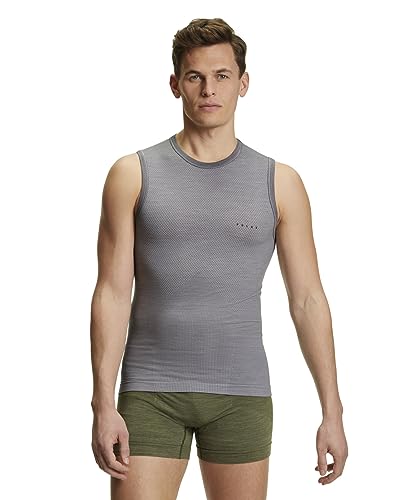 FALKE Herren Baselayer-Shirt Wool-Tech Light M S/L SH Wolle Schnelltrocknend 1 Stück, Grau (Grey-Heather 3757), XXL von FALKE