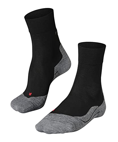 FALKE Herren Laufsocken RU4 Endurance Wool M SO Wolle Antiblasen 1 Paar, Schwarz (Black-Mix 3010), 39-41 von FALKE