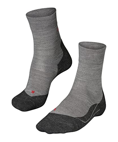 FALKE Herren Laufsocken RU4 Endurance Wool M SO Wolle Antiblasen 1 Paar, Grau (Light Grey Melange 3830), 42-43 von FALKE