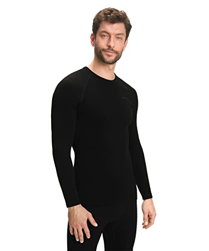 FALKE Herren Baselayer-Shirt Maximum Warm Round Neck M L/S SH Funktionsmaterial Schnelltrocknend 1 Stück, Schwarz (Black 3000), XL von FALKE