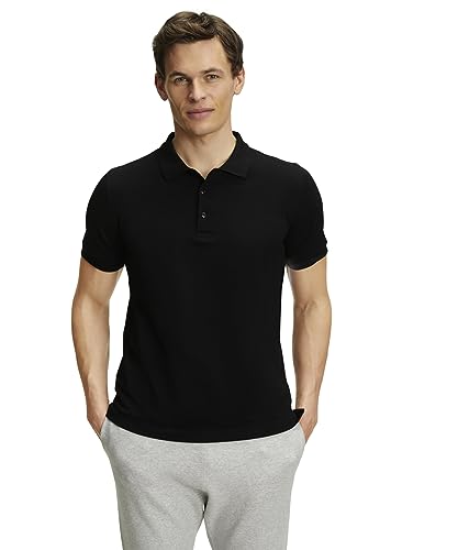 FALKE Herren Polohemd Basic Polo Shirt Piqué M PL Baumwolle weich hautfreundlich 1 Stück, Schwarz (Black 3000), S von FALKE