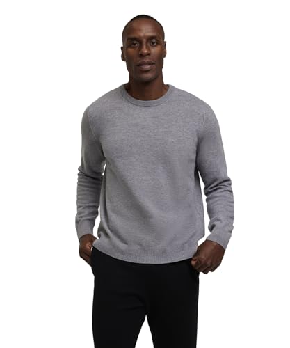 FALKE Herren Pullover Basic Lambswool Crew M PU Wolle weich hautfreundlich 1 Stück, Grau (Grey-Heather 3757), M von FALKE