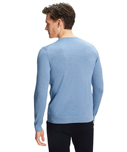 FALKE Herren Pullover Basic New Merino Crew Neck M PU Wolle weich hautfreundlich 1 Stück, Blau (Azur Melange 6857), M von FALKE