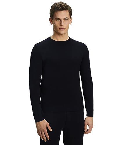 FALKE Herren Pullover Basic New Merino Crew Neck M PU Wolle weich hautfreundlich 1 Stück, Blau (Night Sky 6437), M von FALKE