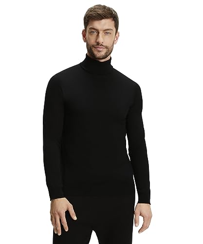 FALKE Herren Pullover Basic Roll Neck Rollkragen M PU Wolle weich hautfreundlich 1 Stück, Schwarz (Black 3000), 3XL von FALKE