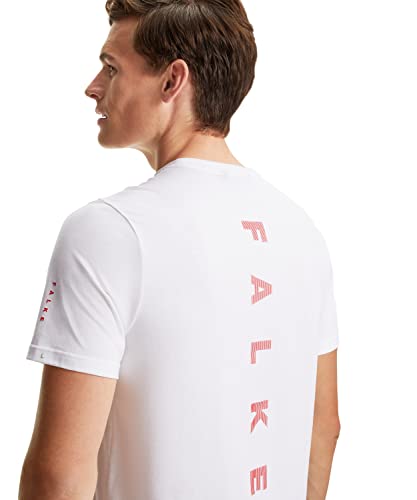 FALKE Herren T-Shirt CORE Logo Round Neck M S/S SH Lyocell Baumwolle Schnelltrocknend 1 Stück, Weiß (White 2008), XXL von FALKE