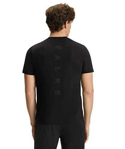 FALKE Herren T-Shirt CORE Logo Round Neck M S/S SH Lyocell Baumwolle Schnelltrocknend 1 Stück, Schwarz (Black 3000), XL von FALKE