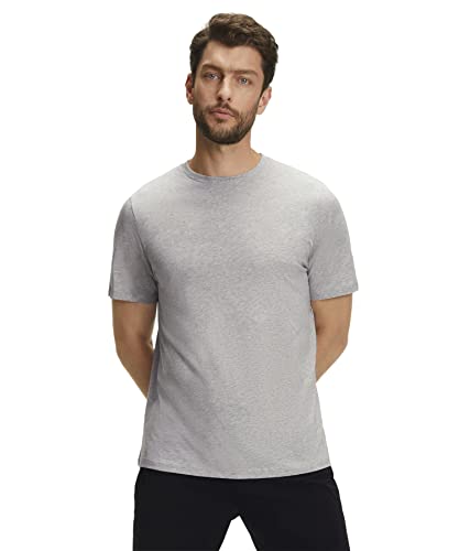 FALKE Herren T-Shirt CORE Logo Round Neck M S/S SH Lyocell Baumwolle feuchtigkeitsregulierend 1 Stück, Grau (Grey-Heather 3757), M von FALKE