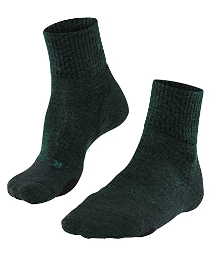 FALKE Herren Wandersocken TK2 Explore Wool Short M SO Wolle antiblasen dick 1 Paar, Grün (Holly 7385), 46-48 von FALKE