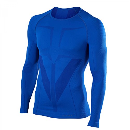 FALKE Herren Baselayer-Shirt Warm Round Neck M L/S SH Funktionsgarn Schnelltrocknend 1 Stück, Blau (Yve 6714), XXL von FALKE