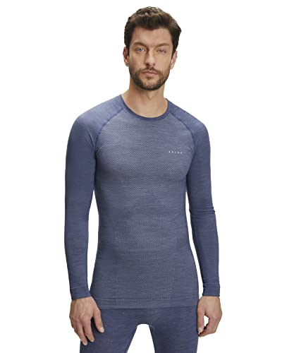 FALKE Herren Baselayer-Shirt Wool-Tech Light Round Neck M L/s Sh Wolle Funktionsmaterial schnelltrocknend 1 Stück, Blau Capitain 6751, M FALKE Herren Baselayer-Shirt Wool-Tech Light Round Neck M L/s Sh Wolle Funktionsmaterial schnelltrocknend 1 Stück, Blau Capitain 6751, M von FALKE