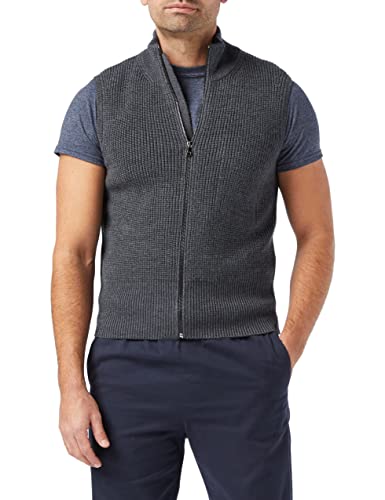 Falke Herren Zip Vesten Weste, Dark Grey, L von FALKE