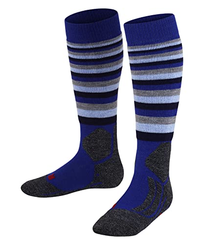 FALKE Unisex Kinder Skisocken SK2 Intermediate Stripes K Kh Wolle Funktionsmaterial warm dick 1 Paar, Blau Yve 6714, 27-30 FALKE Unisex Kinder Skisocken SK2 Intermediate Stripes K Kh Wolle Funktionsmaterial warm dick 1 Paar, Blau Yve 6714, 27-30 von FALKE