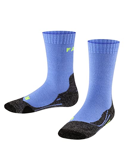 FALKE Unisex Kinder Wandersocken TK2 K SO Wolle Funktionsmaterial antiblasen dick 1 Paar, Blau (Blue Note 6545), 23-26 von FALKE