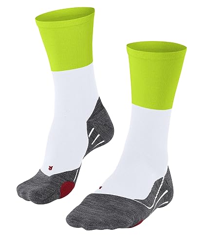 FALKE Unisex Fahrradsocken BC Gravel Funktionsmaterial Biologische Baumwolle Antiblasen gepolstert 1 Paar, Weiß (White 2007), 37-38 von FALKE