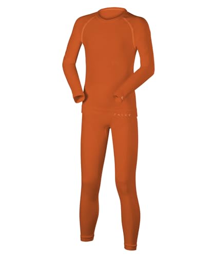 FALKE Unisex Kinder Baselayer-Set Maximum Warm K UW Funktionsmaterial schnelltrocknend 1 Stück, Orange (Dutch Orange 8041), 146-152 von FALKE