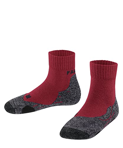 FALKE Unisex Kinder Wandersocken TK2 Short K SO Wolle Antiblasen Dick 1 Paar, Rot (Fire 8150), 31-34 von FALKE