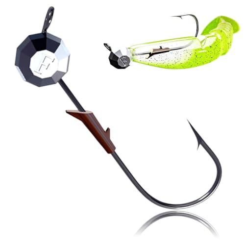FANATIK 2 Stück Jighaken mit kantiges Jighead Größe 1/0 – 6/0, 41 mm – 47 mm, Gewicht 3g – 50 g für Gummifische zum Raubfischangeln Bleikopf Angelhaken Jig FANATIK 2 Stück Jighaken mit kantiges Jighead Größe 1/0 – 6/0, 41 mm – 47 mm, Gewicht 3g – 50 g für Gummifische zum Raubfischangeln Bleikopf Angelhaken Jig von FANATIK