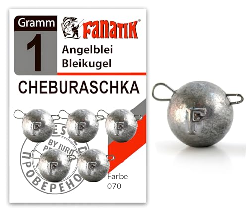 FANATIK Cheburashka Bleikugel Gewicht Jig Jigkopf Bleikopf Angelnblei Zander Grundblei Bleie Angelset Bleikugel für Gummifische Gummiköder Wechselblei 1g - 75g (12 Gramm - 5 Stück, Silber - 070) von FANATIK