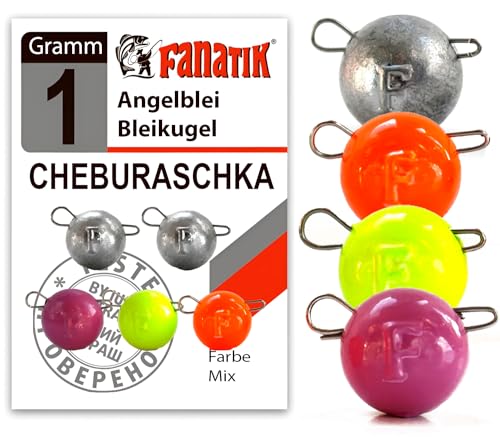 FANATIK Cheburashka Bottom Jig Bleikugel Blei Gewicht Jigkopf Bleikopf Angelblei Grundblei Bleie Angelset Bleikugel für Gummifische, Kunstköder Wechselblei 1g - 75g (18 Gramm - 5 Stück, Mix) von FANATIK