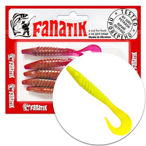 FANATIK Gummiköder BULAVA Twister 2.9 3.9 7.3'' 7-22cm Barsch Hecht Zander Döbel Gummifisch Jig Soft Bait Lure Kunstköder Angeln Köder Baits Lures Softbait (7.3'' 18.5cm 1 STK., 124) von FANATIK