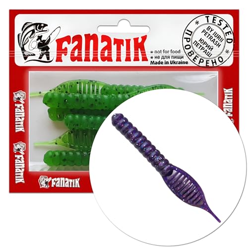 FANATIK Hypnose Long 2.9 4.0" 7.3-10.2cm Gummiköder Gummifisch Angelköder Jig MikroJig Hecht Zander Forelle Barsch Silikonköder Köder attraktiver Aroma (2.9" 7.4cm 6stk., Farbe 008) von FANATIK