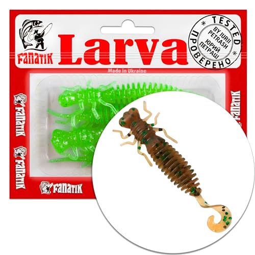 FANATIK Larva LUX 1.6" 2" 2.5" 3.0" 3.5" 4-9cm Gummiköder mit Aroma Gummifisch Fanatic Jig Soft Bait Lure Kunstköder Angeln Köder Gummishad Twister Baits Lures Softbait (004, 1.60) von FANATIK