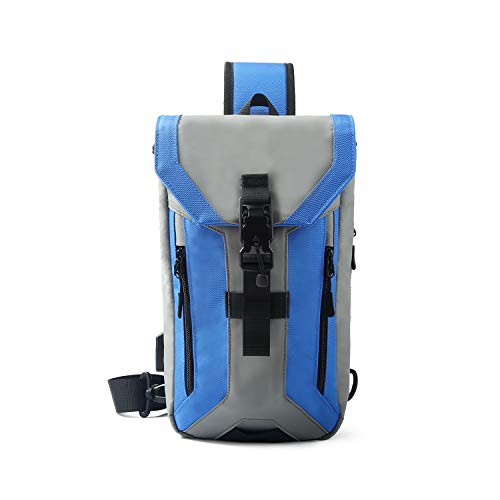 FANDARE Anti-Theft Brusttasche Sling Bag mit USB Schultertasche Herren Grosse Kapazität Crossover Bag Umhängetasche für Schule Outdoorsport Wandern Radfahren Bergsteigen Reisen Polyester Blau von FANDARE