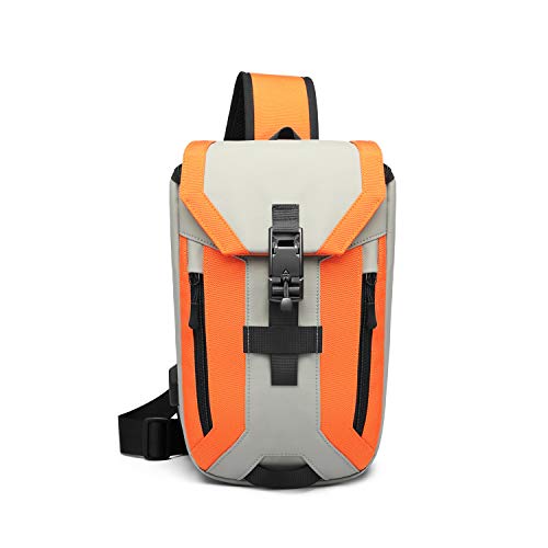 FANDARE Anti-Theft Brusttasche Sling Bag mit USB Schultertasche Herren Grosse Kapazität Crossover Bag Umhängetasche für Schule Outdoorsport Wandern Radfahren Bergsteigen Reisen Polyester Orange FANDARE Anti-Theft Brusttasche Sling Bag mit USB Schultertasche Herren Grosse Kapazität Crossover Bag Umhängetasche für Schule Outdoorsport Wandern Radfahren Bergsteigen Reisen Polyester Orange von FANDARE
