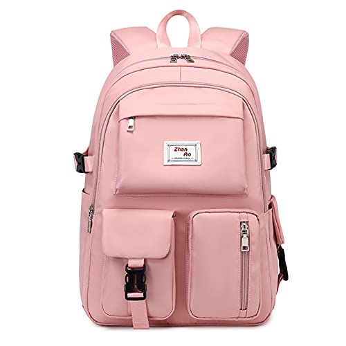 FANDARE Beiläufig Rucksack Schulrucksack Schulranzen Daypacks mit 15.6 Zoll Laptopfach Tagesrucksack Mädchen Junge Schultaschen für Universität Reisen Freizeit Arbeit Wasserdichtes Polyester Rosa von FANDARE