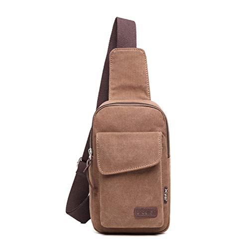 FANDARE Brusttasche Herren Schultertasche Sling Bag Rucksack 7.9 inch iPad Sling Bag Segeltuch Tasche Umhängetasche Sporttasche für Wandern,Abenteuer,Sport, Reisen und Joggen Braun FANDARE Brusttasche Herren Schultertasche Sling Bag Rucksack 7.9 inch iPad Sling Bag Segeltuch Tasche Umhängetasche Sporttasche für Wandern,Abenteuer,Sport, Reisen und Joggen Braun von FANDARE