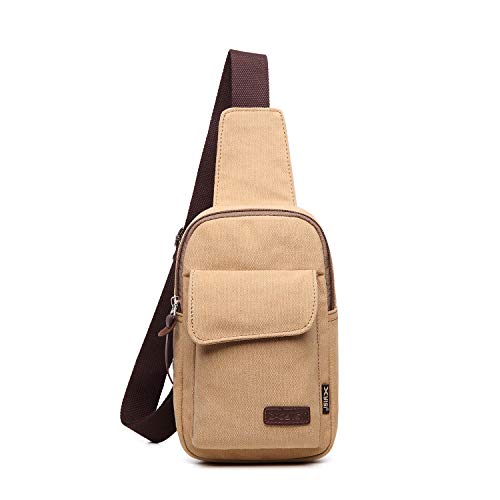 FANDARE Brusttasche Herren Schultertasche Sling Bag Rucksack 7.9 inch iPad Sling Bag Segeltuch Tasche Umhängetasche Sporttasche für Wandern,Abenteuer,Sport, Reisen und Joggen Khaki FANDARE Brusttasche Herren Schultertasche Sling Bag Rucksack 7.9 inch iPad Sling Bag Segeltuch Tasche Umhängetasche Sporttasche für Wandern,Abenteuer,Sport, Reisen und Joggen Khaki von FANDARE