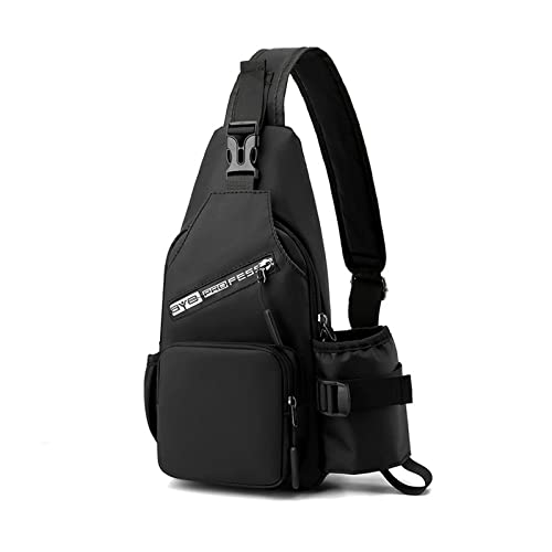 FANDARE Brusttasche Herren Sling Bag Umhängetaschen mit Flaschenhalter Schultertasche Bauchtasche Crossover Rucksack Daypacks für Männer Outdoor Reisen Camping Wanderrucksäcke Crossbody Pack Schwarz FANDARE Brusttasche Herren Sling Bag Umhängetaschen mit Flaschenhalter Schultertasche Bauchtasche Crossover Rucksack Daypacks für Männer Outdoor Reisen Camping Wanderrucksäcke Crossbody Pack Schwarz von FANDARE