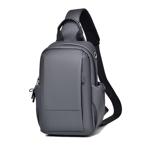 FANDARE Brusttasche Herren Ultraleicht Sling Crossbody Bag Umhängetasche PU Polyester Bodybag Männertasche Schultertasche Arbeitstasche mit Kopfhörerloch Reisetaschen Handgepäck Messenger Bag Grau FANDARE Brusttasche Herren Ultraleicht Sling Crossbody Bag Umhängetasche PU Polyester Bodybag Männertasche Schultertasche Arbeitstasche mit Kopfhörerloch Reisetaschen Handgepäck Messenger Bag Grau von FANDARE